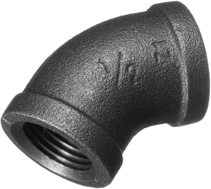 1/2" Black Iron 45° Elbow For Pipe Decor Only - Box of 100