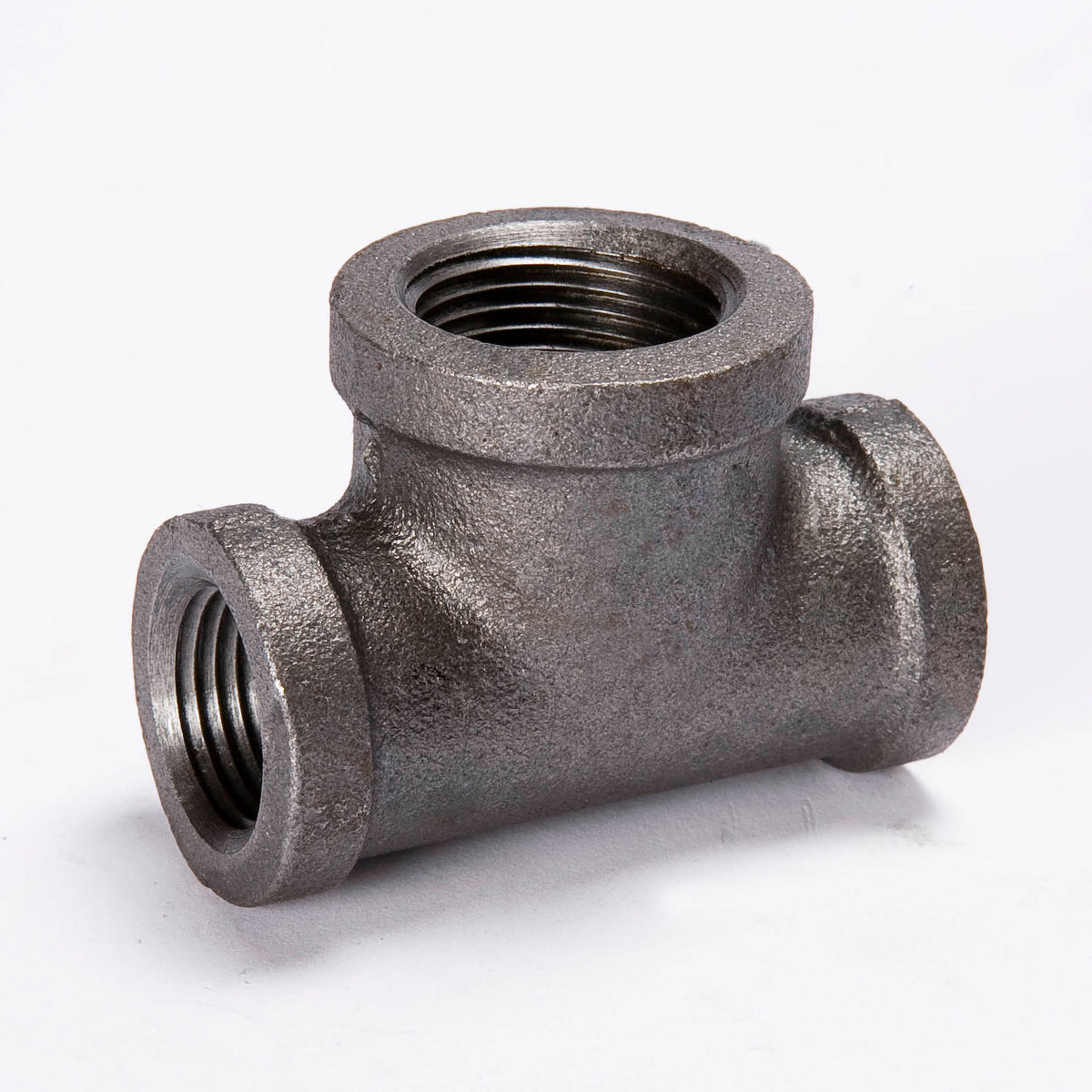 1-1/4-in x 1-in x 1-1/2-in FIP Black Iron 3-Way Reducing Tee - Bulk - Fittings N' Valves