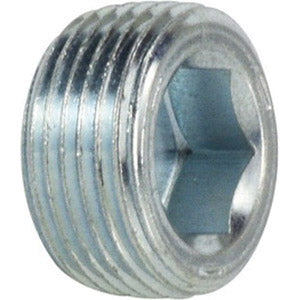 Flush Hollow Hex Plug with 7/8 Taper, 1/16 in Male Pipe, Steel