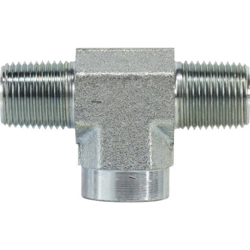 Pipe Branch Tee, 3/8-in Male NPTF x 3/8-in Male NPTF x 3/8-in Female NPTF, Steel