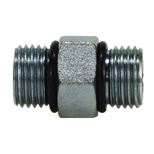 Union Hex Nipple, 3/4-in Male O-Ring Boss x 3/4-in Male O-Ring Boss, Steel