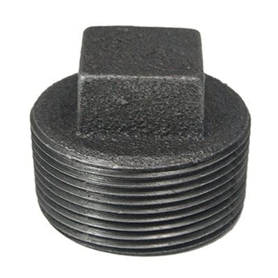 1" Black Iron Solid Square Head Plug