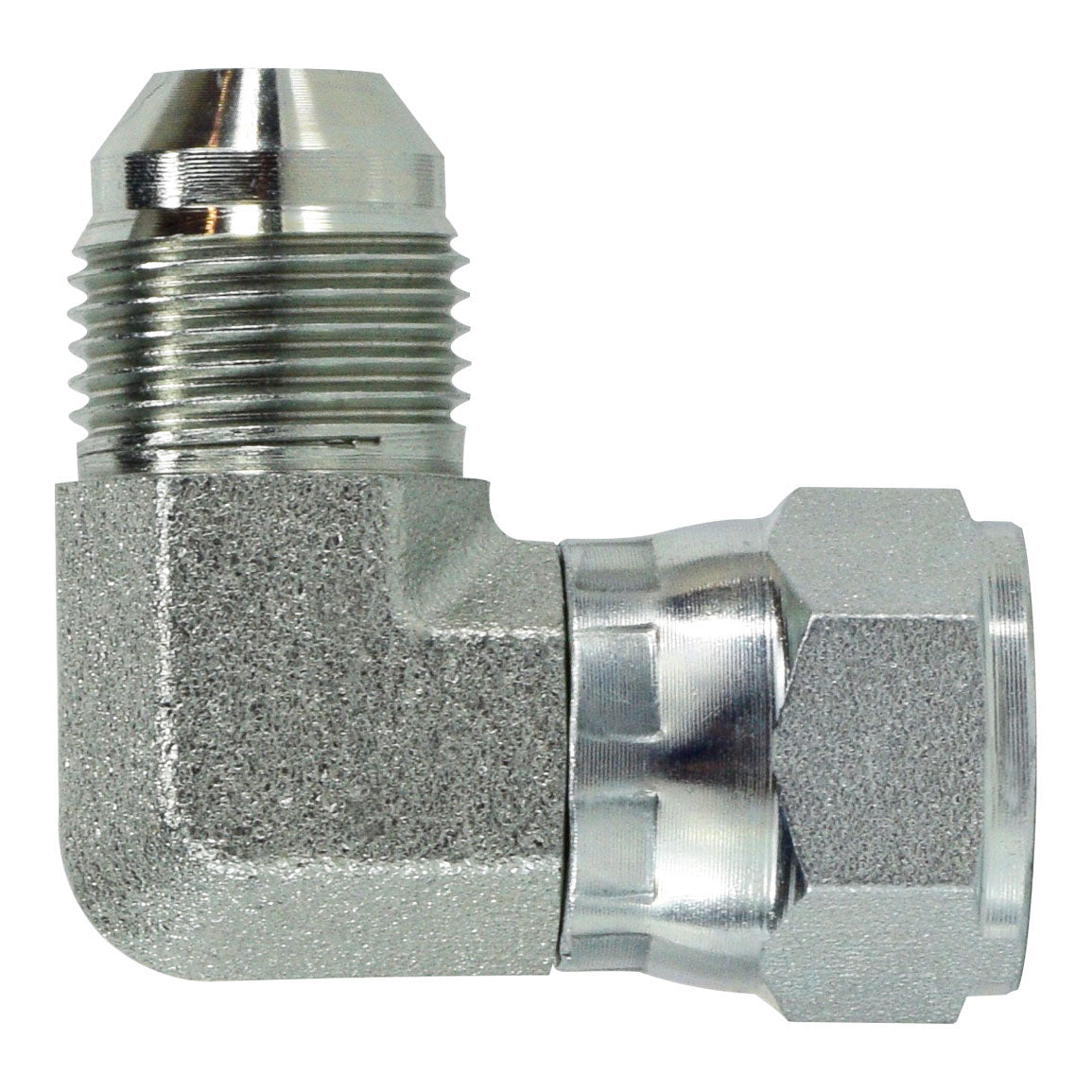 90-deg Swivel Elbow, 1/4-in Male JIC x 1/4-in Female JIC Swivel, Steel