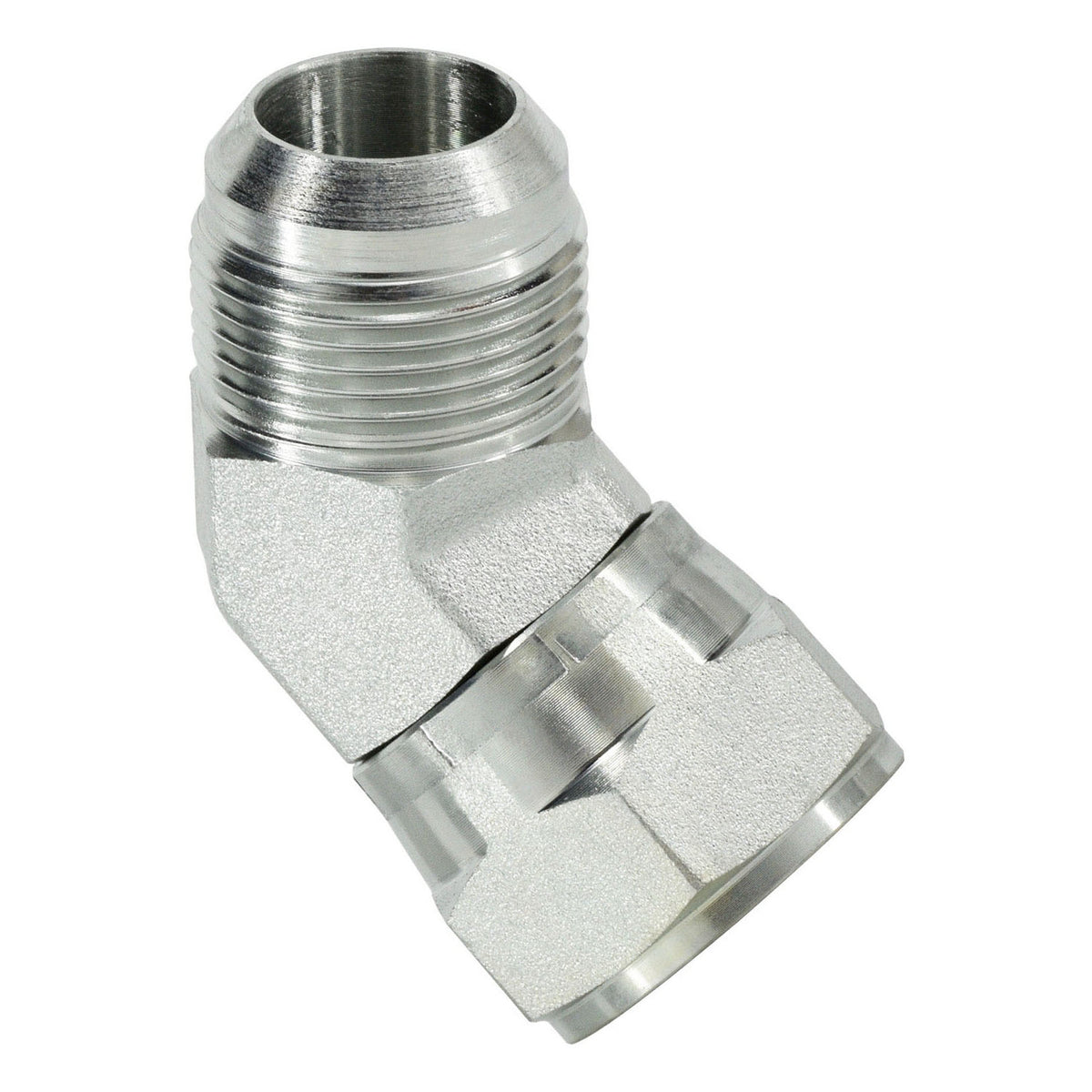 45-deg Swivel Elbow, 3/8-in Male JIC x 3/8-in Female JIC Swivel, Steel
