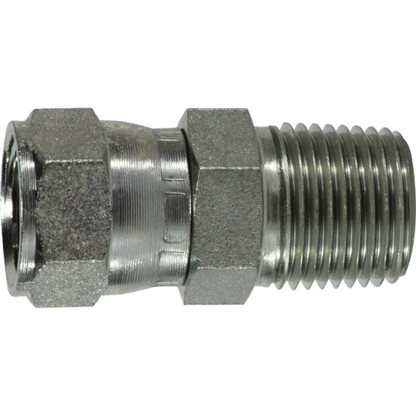 Swivel Adapter, 1-in Female JIC Swivel x 3/4-in Male NPTF, Steel