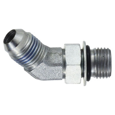 45-deg Elbow, 3/8-in Male JIC x 5/8-in Male Adjustable O-Ring Boss, Steel