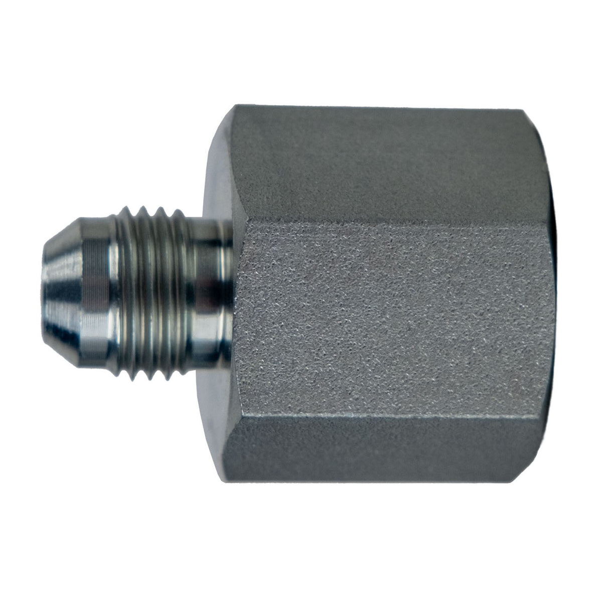 Rigid Adapter, 1-in Male JIC x 1-in Female BSPP, Steel
