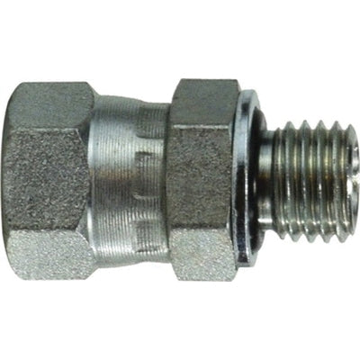 Connector, 3/4 in JIC Swivel x M27 x 2 Male Metric, Steel