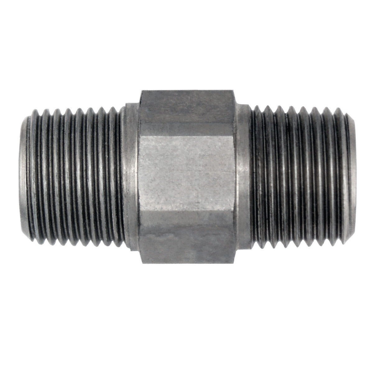 Adapter, 1/4-in Male NPT x 3/8-in Male BSPT, Steel