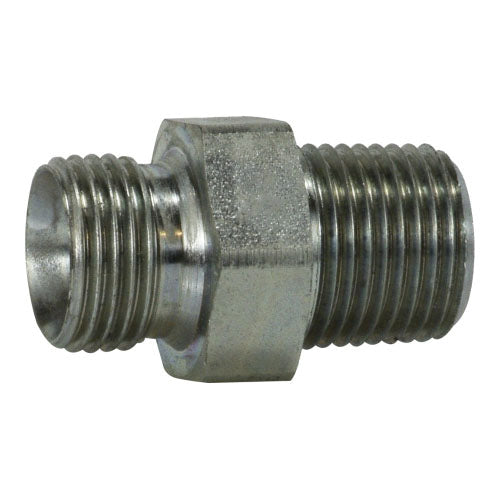 Adapter, 3/4-in Male NPT x 1/4-in Male BSPP, Steel