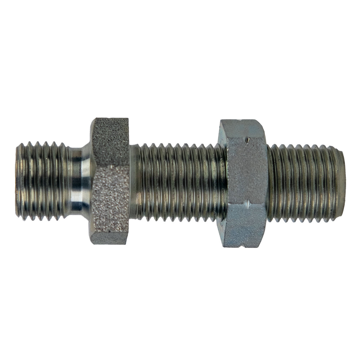 Bulkhead Union with Locknut, 3/8-in Male BSPP x 3/8-in Male BSPP, Steel