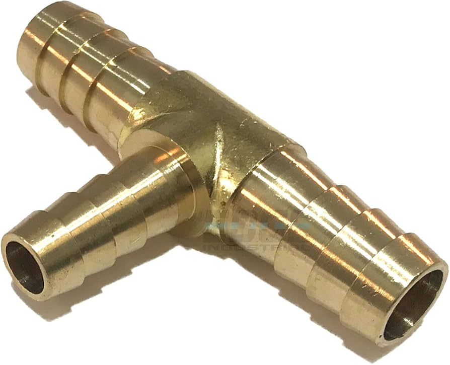 3/8" Brass Hose Barb Tee