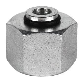 DIN Tube Cap, S20 Female Metric Swivel, Steel