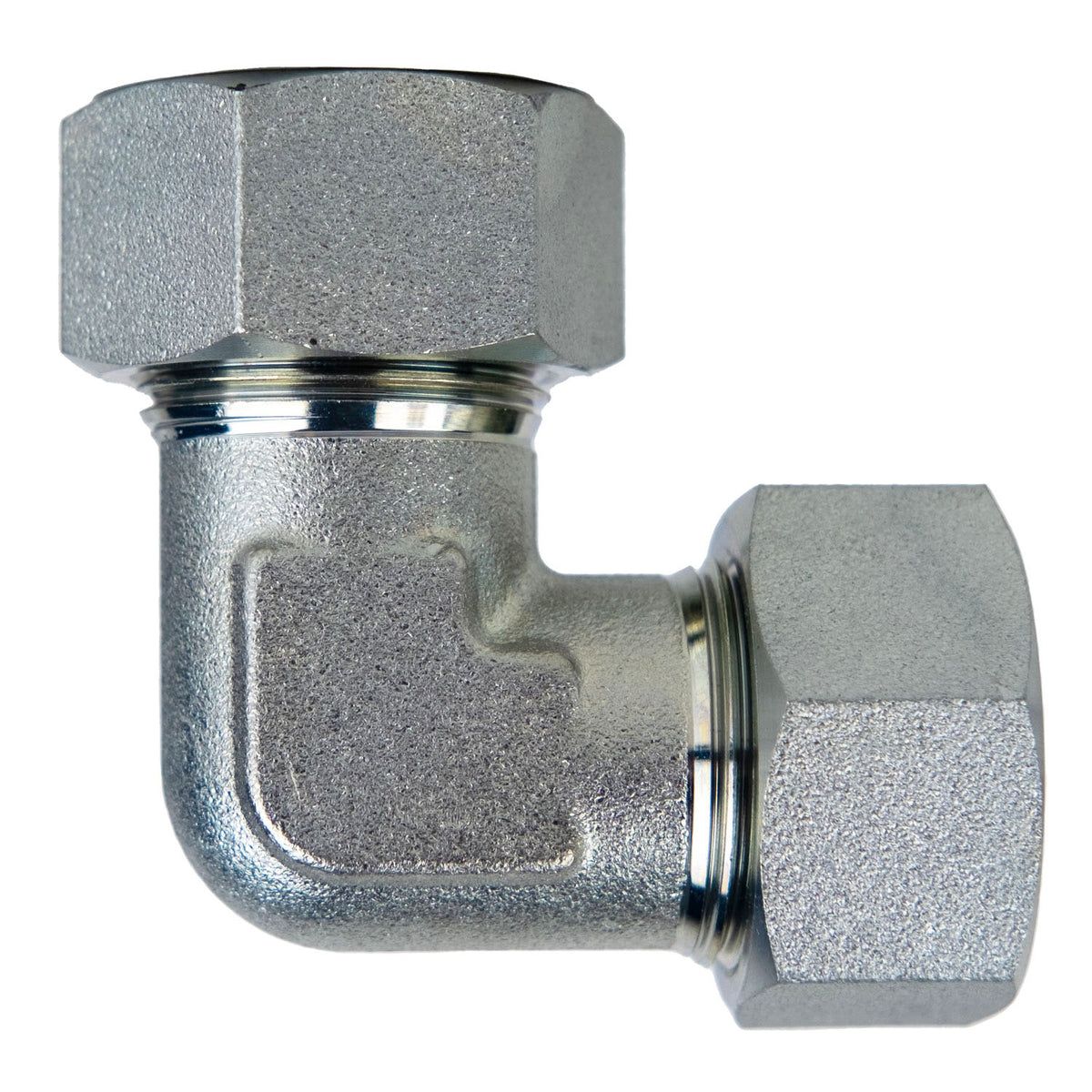 90-deg Elbow with Cutting Ring and Nut, L22 Metric Bite Type x L22 Metric Bite Type