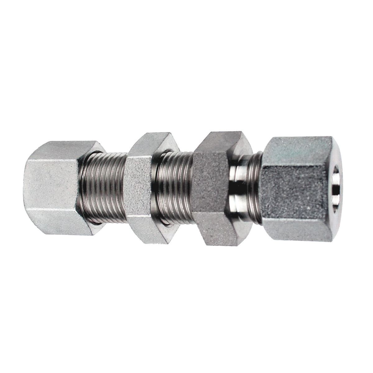 Bulkhead Union, L28 Metric Bite Type x L28 Metric Bite Type, Steel