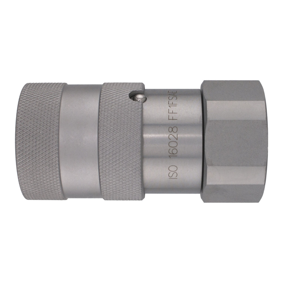 Flat Face SAE O-Ring Coupler, 3/8-in Body x 1/2-in Female O-Ring Boss, Steel