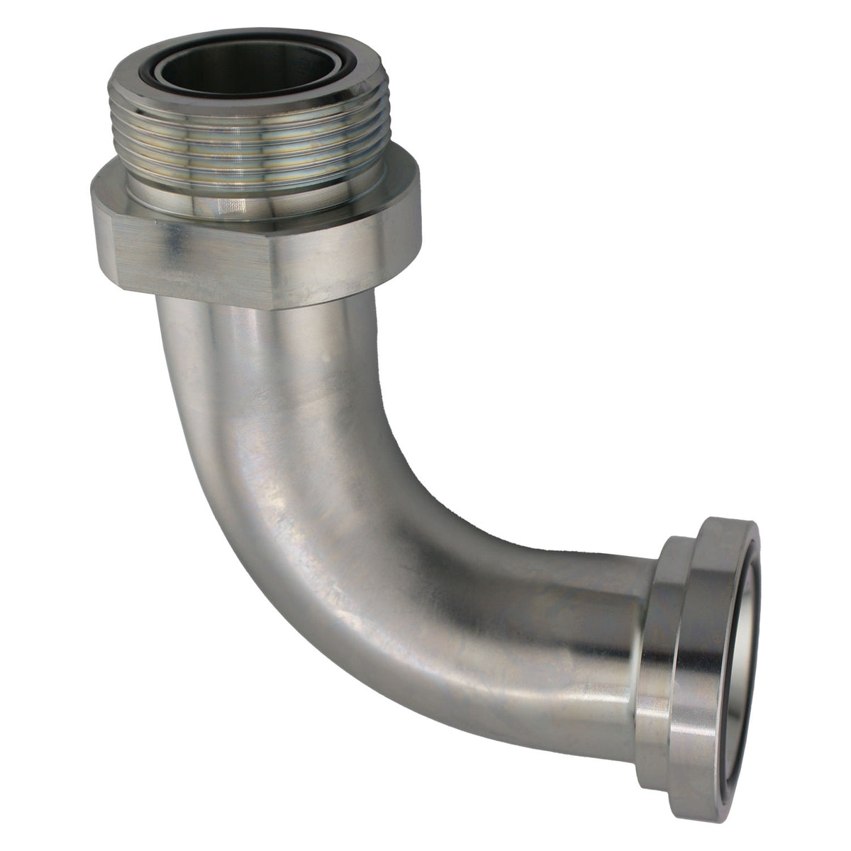 90-deg Flange Adapter, 1-1/4-in Male O-Ring Face Seal x 1-1/4 Code 61 Flange, Steel