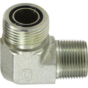 90 deg Elbow, 1-3/8 in Male ORFS x 1/2 in MIP, Steel
