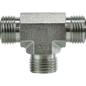 Union Tee, 1-3/16 in Male ORFS x 1-3/16 in Male ORFS x 1-3/16 in Male ORFS, Steel