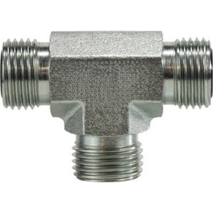 Union Tee, 13/16 in Male ORFS x 13/16 in Male ORFS x 13/16 in Male ORFS, Steel