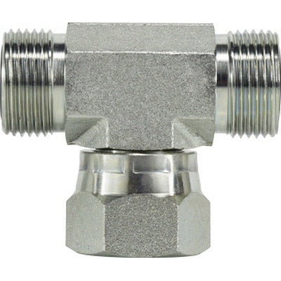 Branch Tee, 1-in Male O-Ring Face Seal x 1-in Male O-Ring Face Seal x 1-in, Steel