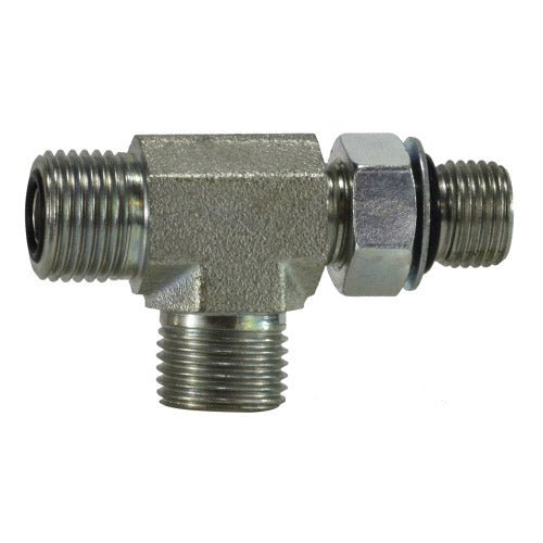 Run Tee, 3/4-in Male O-Ring Face Seal x 3/4-in Male Adjustable O-Ring Boss x 3/4-in