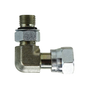 90 deg Swivel Elbow, 9/16 in Male ORB x 11/16 in Female ORFS, Steel