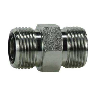 Union Connector, 1-3/16 in Male ORFS x 1-3/16 in Male ORFS, Steel