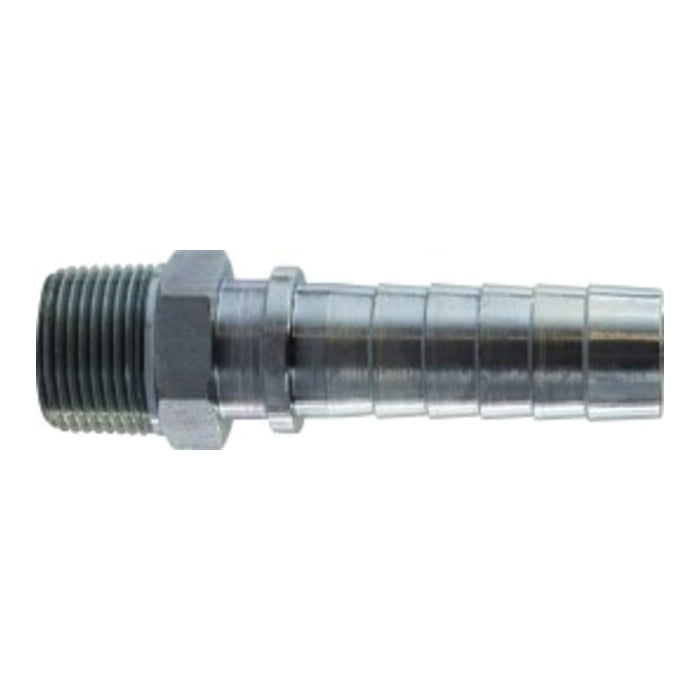 1 BARB X 3-4 NPT STEEL HEX NIPPLE