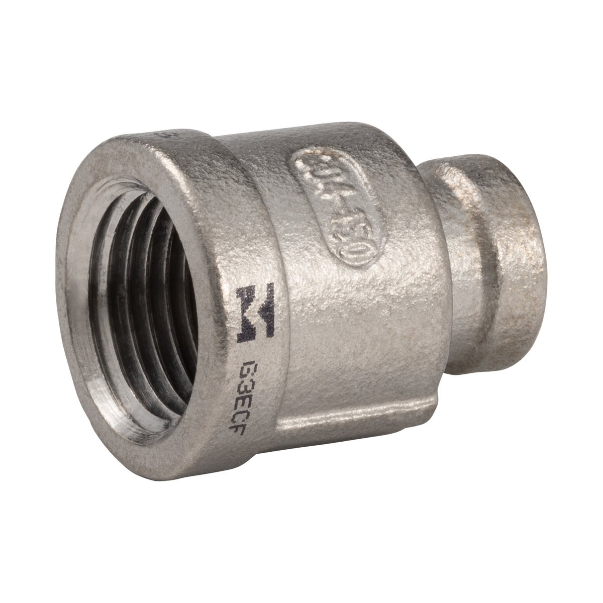 Stainless Steel 304 1/2-in FIP x 1/4-in FIP Reducing Coupling - Fittings N' Valves