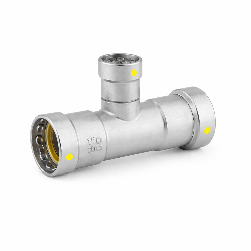 3/4" x 1/2" ArmorPress CS TEE - GAS (HNBR) - Fittings N' Valves