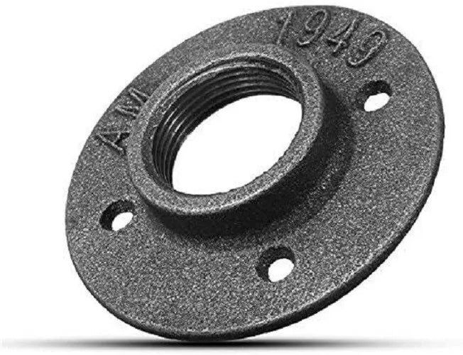 1-1/2" Black Floor Flange For Pipe Furniture