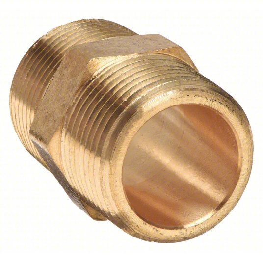 1/2" Brass HEX Nipple - Low Pressure