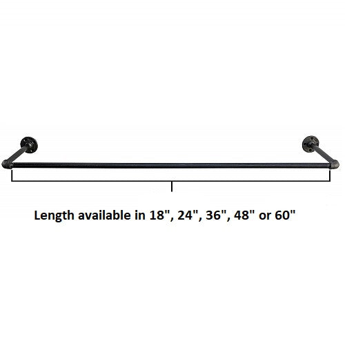 Industrial Pipe Clothing Rack Bar - Customize Size