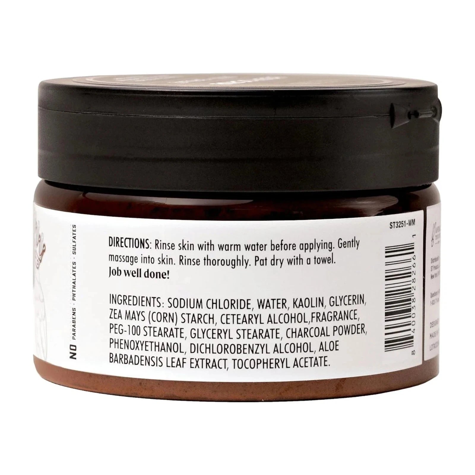 Kingfisher Co. Men's Body Scrub, Charcoal and Clay, 14 oz - Fittings N' Valves