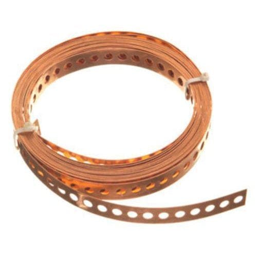 10 Foot Perforated Copper Strap Roll - 3/4"