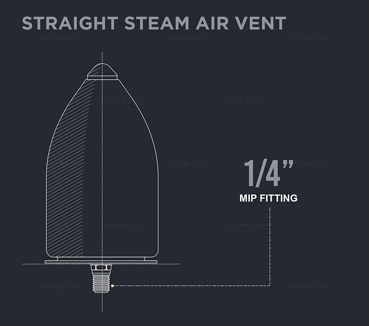 1/4" Straight Hoffman Style Steam Air Vent; Heat Regulator Float Type Valve; Straight Mount; NPT; Chrome Plated Steel