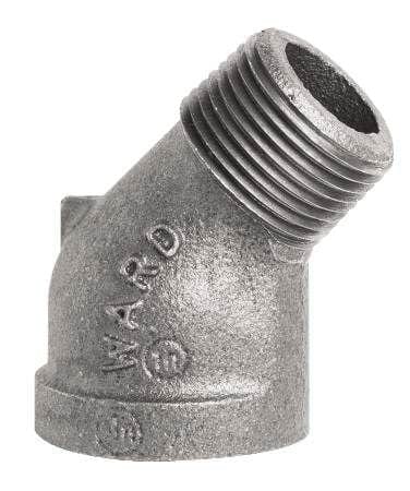 1/8" Black Malleable Iron 45° Street Elbow