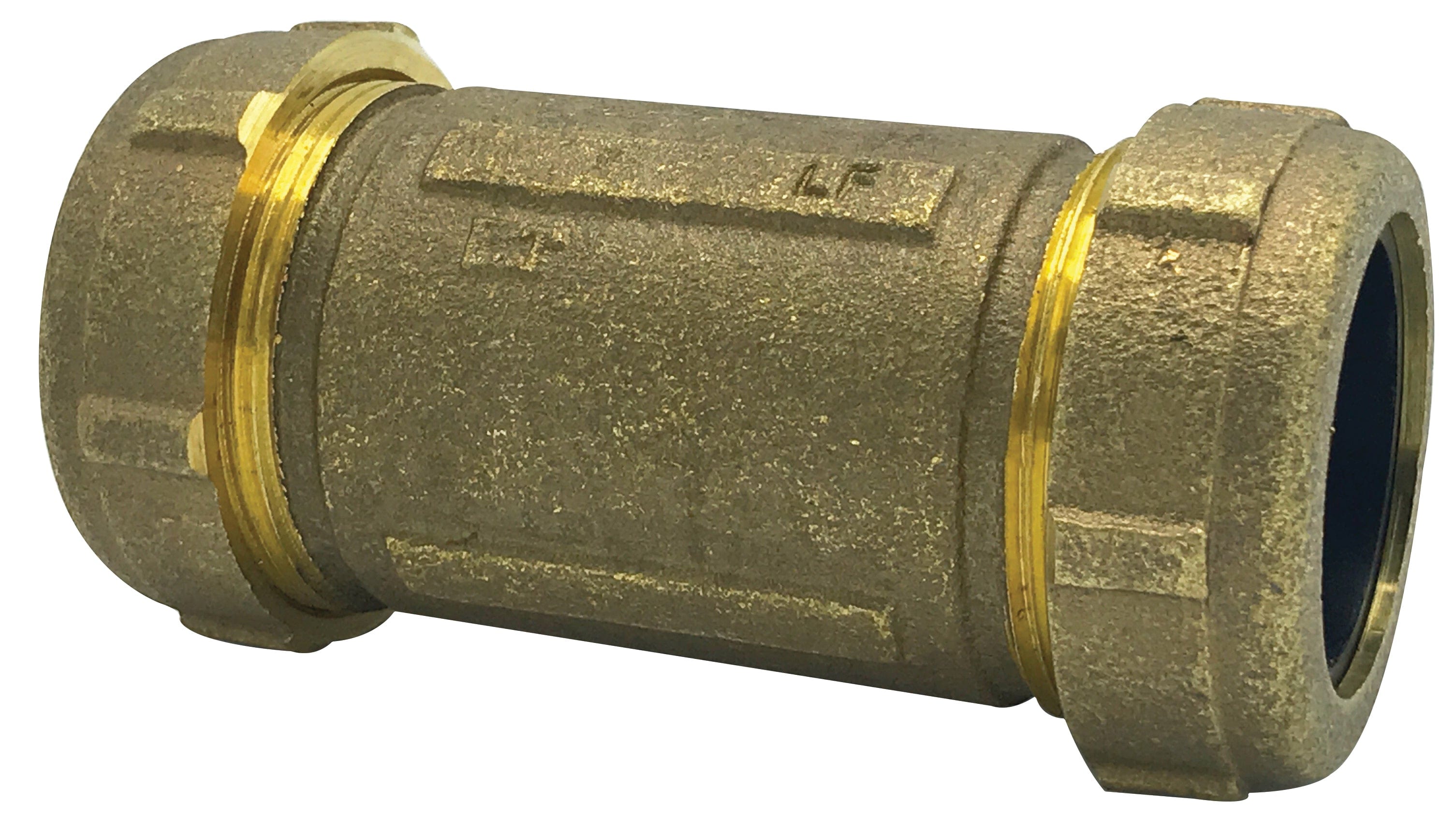 1" Short Brass Compression Coupling (Lead-Free)