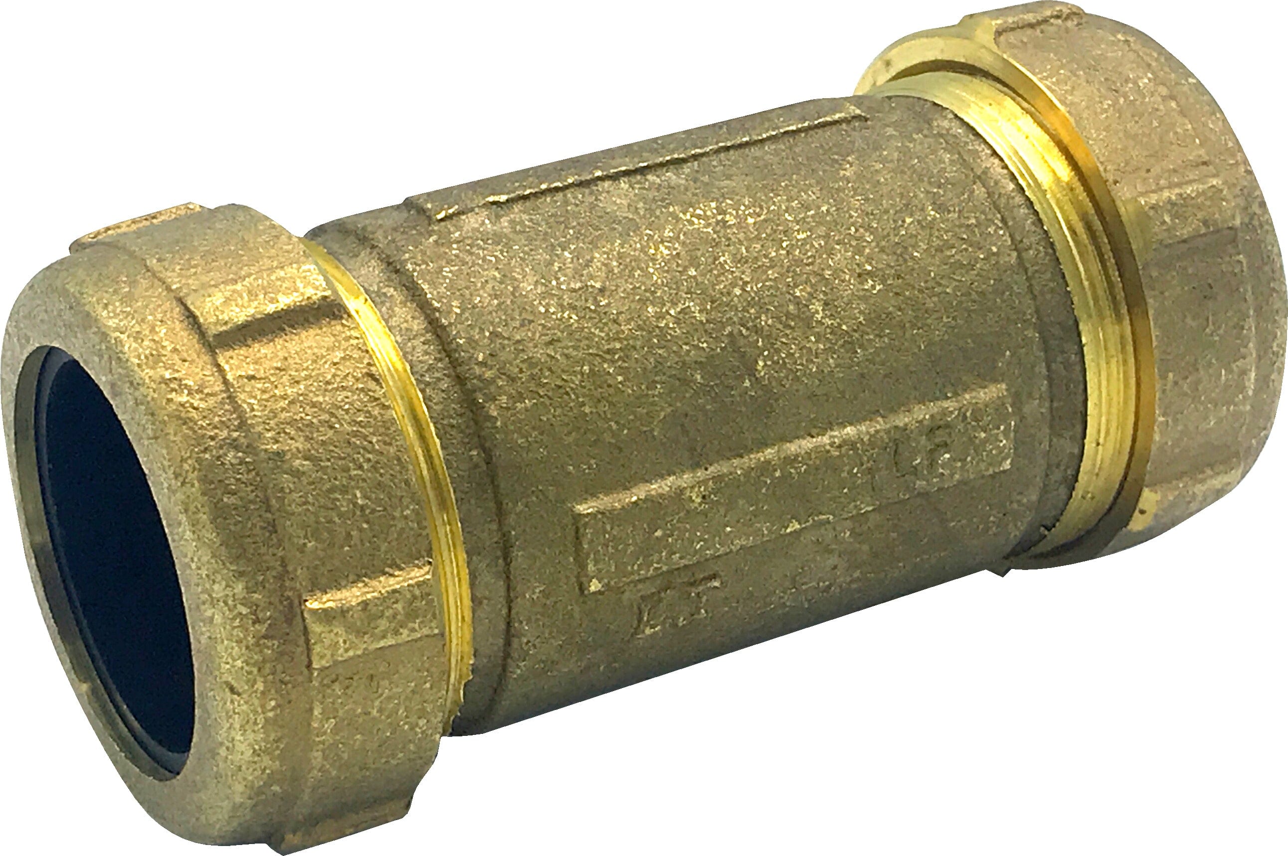 1/2" Long Brass Compression Coupling (Lead-Free)
