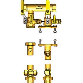 1-1/4" FIP Hydro-Core NB Compont Kit:Floor/Top 1 - Fittings N' Valves