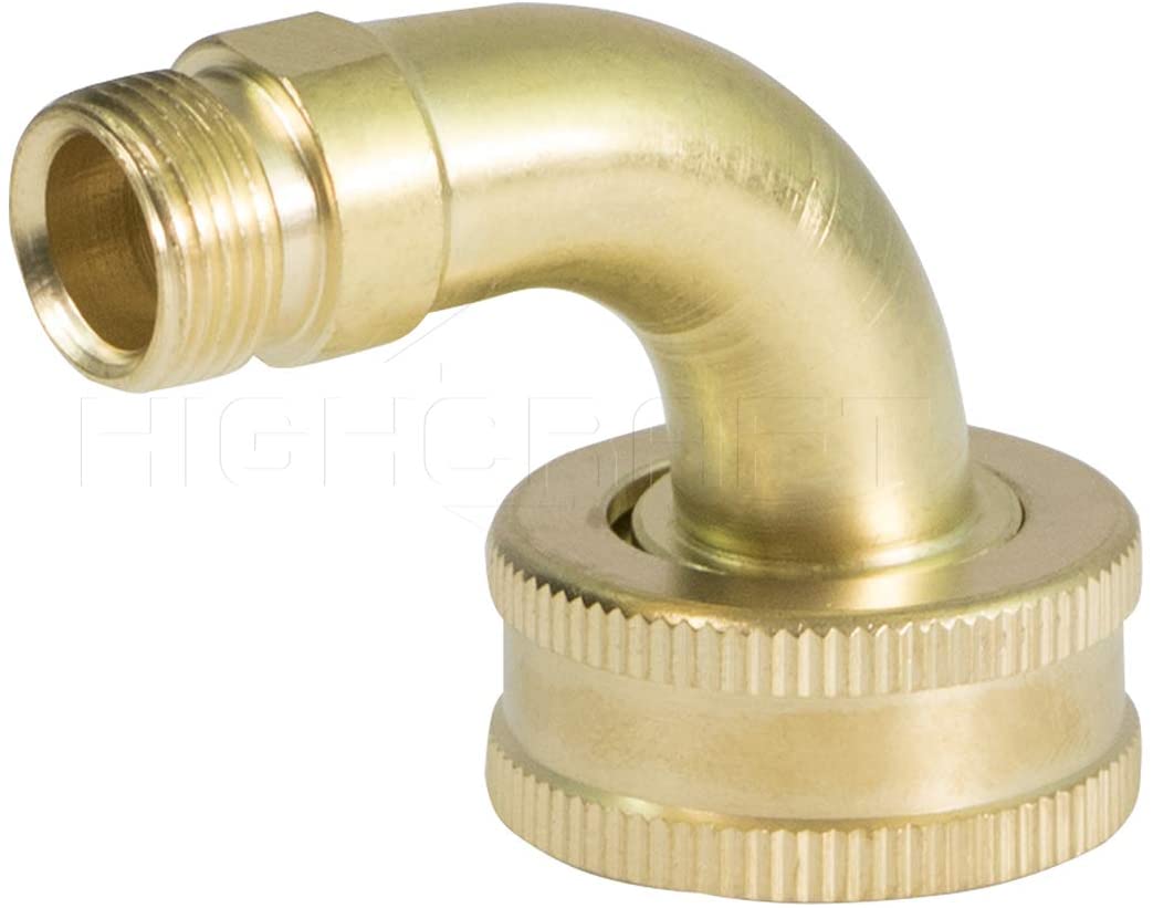 Dishwasher Swivel Elbow Fitting with Compression and Female Hose Connections, 3/8" x 3/4", Brass