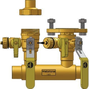 1-1/4" SWT Run x 1" Hydro-Core Double Ball Drain Kit - Fittings N' Valves