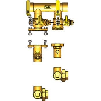 1-1/2" SWT Hydro-Core NB Component Kit: Floor Standing/Side Mount 3 - Fittings N' Valves