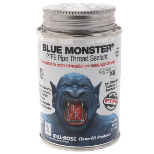 1/4 pint / 4 fl. Oz. Blue Monster Heavy-Duty Industrial Grade Thread Sealant with PTFE