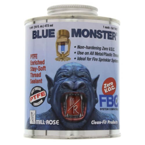 1 pint / 16 fl. oz. Blue Monster Stay-Soft PTFE Pipe Thread Sealant