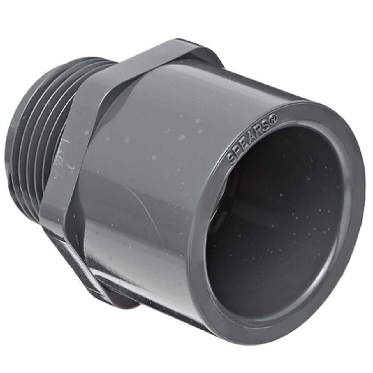 PVC Male Adapter - Schedule 80 - Gray - Socket x MPT - 1-1/4"