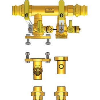 1-1/4" FIP Hydro-Core NB Component Kit: Floor Standing/Top Mount 3 - Fittings N' Valves