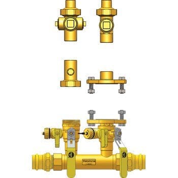 1-1/4" FIP Hydro-Core NB Component Kit: Wall Hung 1 - Fittings N' Valves