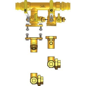 1-1/2" FIP Hydro-Core NB Component Kit: Floor Standing/Side Mount - Fittings N' Valves